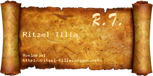 Ritzel Tilla névjegykártya